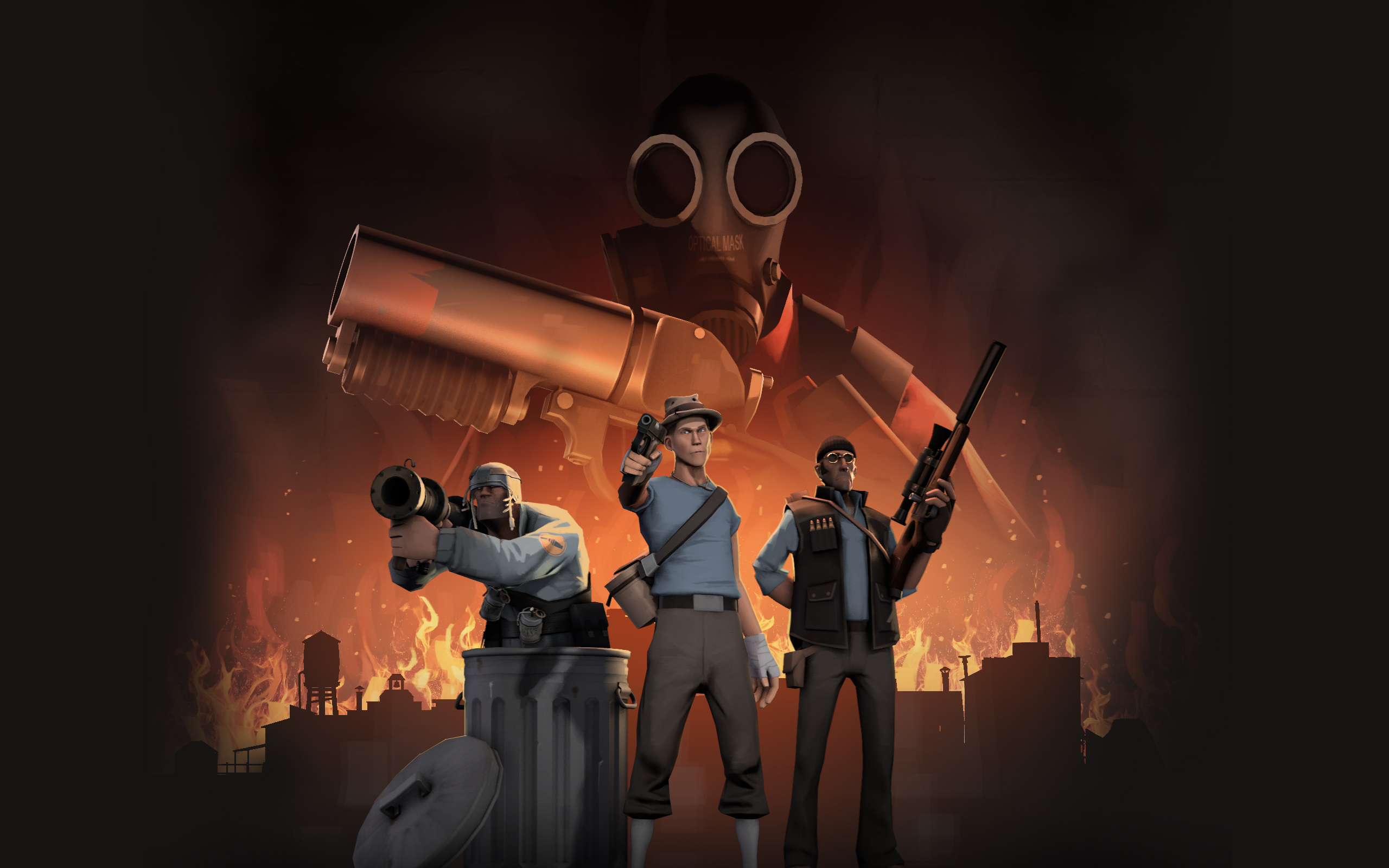 Artwork oficial de Team Fortress 2 City on Fire